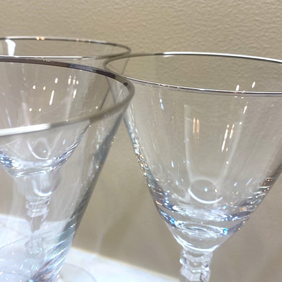 Vintage Tiffin platinum trim goblets - Picture 2 of 4
